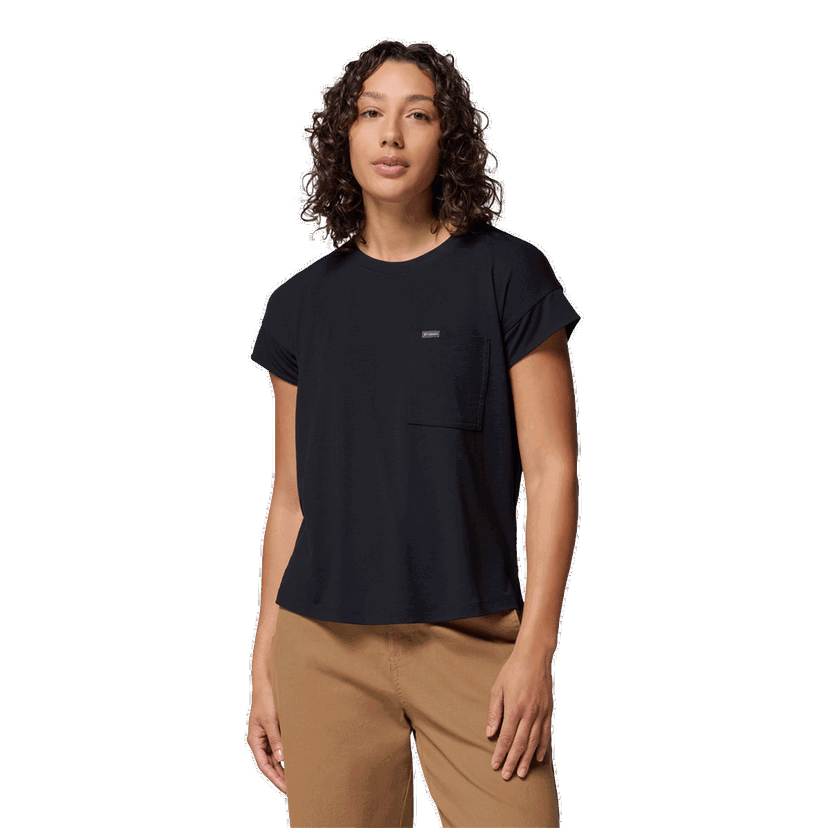Tričko Columbia Daniela Falls Short Sleeve T-Shirt with Pocket Čierna | 2135881010