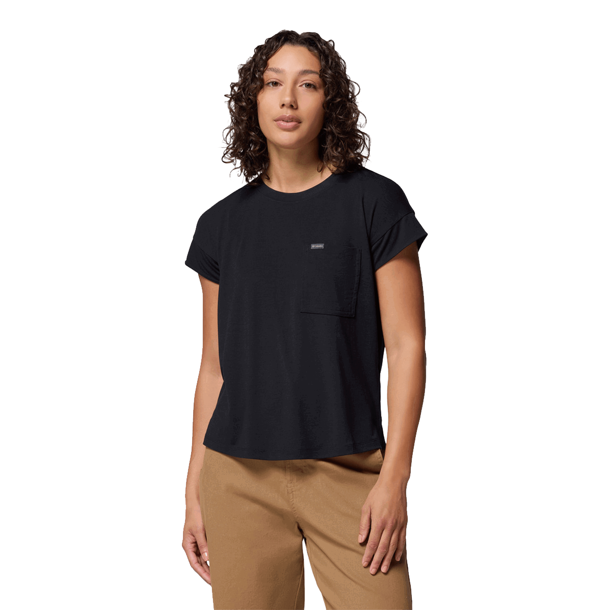 Tričko Columbia Daniela Falls Short Sleeve T-Shirt with Pocket Čierna | 2135881010, 0