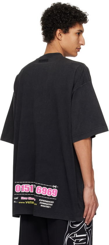 Tričko VETEMENTS Vetements Oversized 'Dominatrix Hotline' T-Shirt Čierna | UA66TR740B, 2