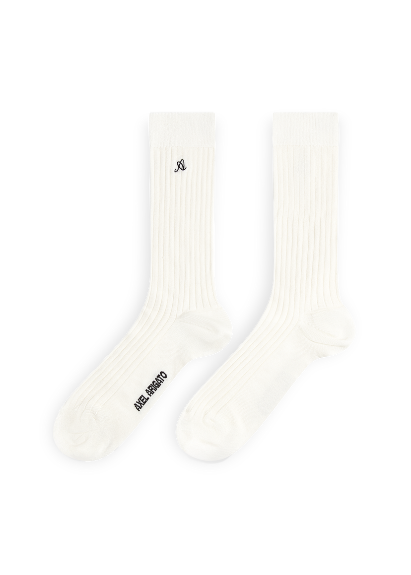 Ponožky AXEL ARIGATO A Logo Ribbed Silk Socks Biela | X3829001