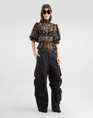 Košeľa Dolce & Gabbana Dolce & Gabbana Small Floral-print Chiffon Top 46 Rôznofarebný | F7BG5TIS10VHN5XT, 1