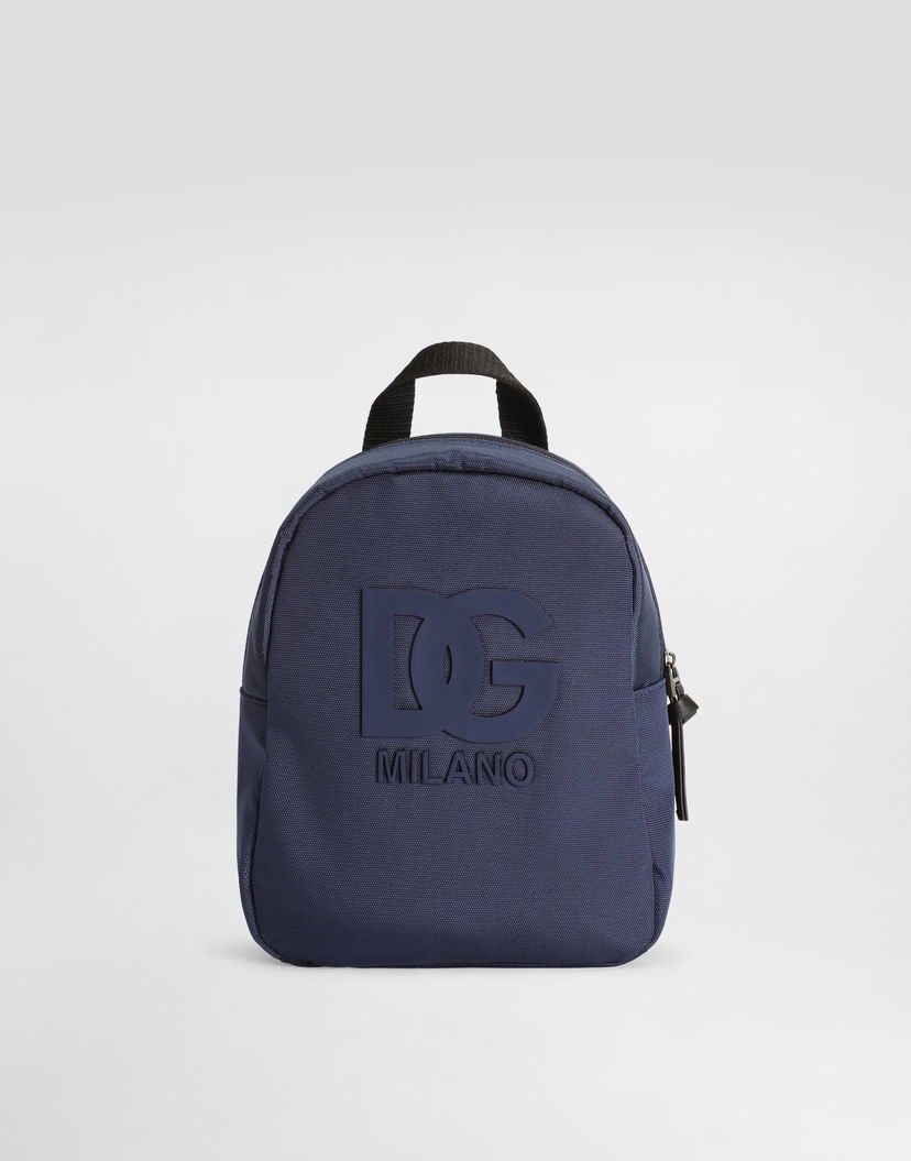 Batoh Dolce & Gabbana Dolce & Gabbana Nylon Backpack with Rubber DG Logo Modrá | EM0141AU92780651