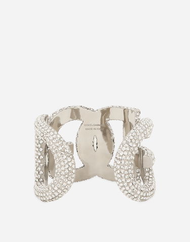 Náramok Dolce & Gabbana Rhinestone-Detailed Logo Bracelet Metalická | WBP8S2W111187655, 3