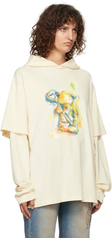 Mikina We11done We11done Layered Teddy Bear Hoodie Béžová | WD-TH3-24-844-U-BG, 1