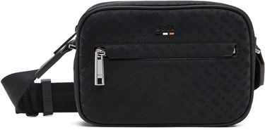 Taška cez rameno BOSS Embossed Geometric Pattern Crossbody Bag Čierna | 50548071, 0