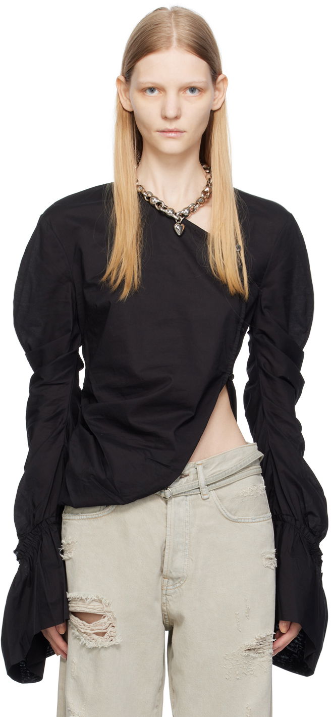 Oblečenie Acne Studios Asymmetric Blouse Čierna | AC0638-, 0