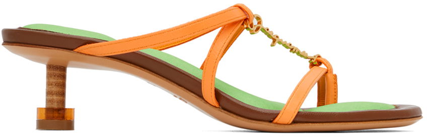 Tenisky a topánky Jacquemus Le Raphia 'Les Sandales Basses Pralu' Heels "Orange" Oranžová | 23E231FO053-3073, 0