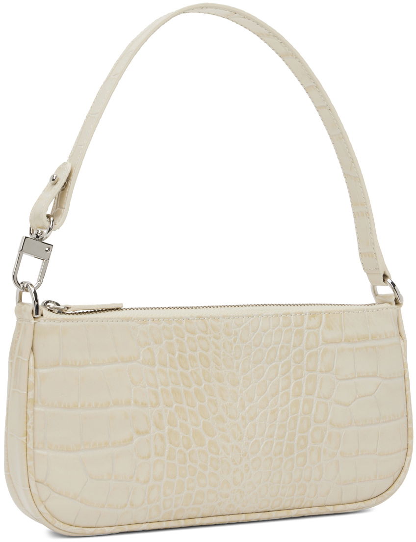 Taška cez rameno BY FAR Croc Embossed Leather Shoulder Bag Biela | 18FWRCLSCEDMED, 1
