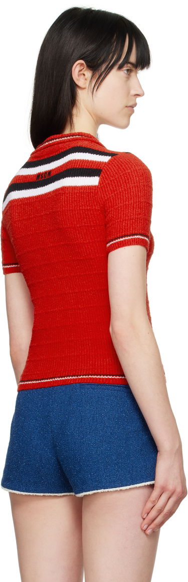 Polo tričko MSGM MSGM Embroidered Logo Polo Červená | 3841MDM202 257289, 2