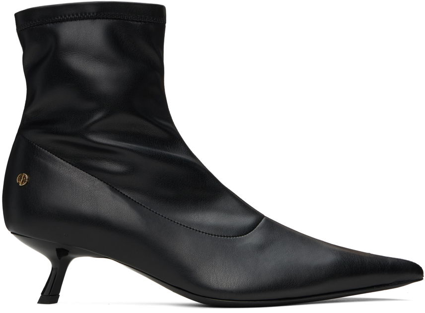 Tenisky a topánky Anine Bing Leather Kitten Heel Ankle Boots Čierna | A-14-1089-000, 0