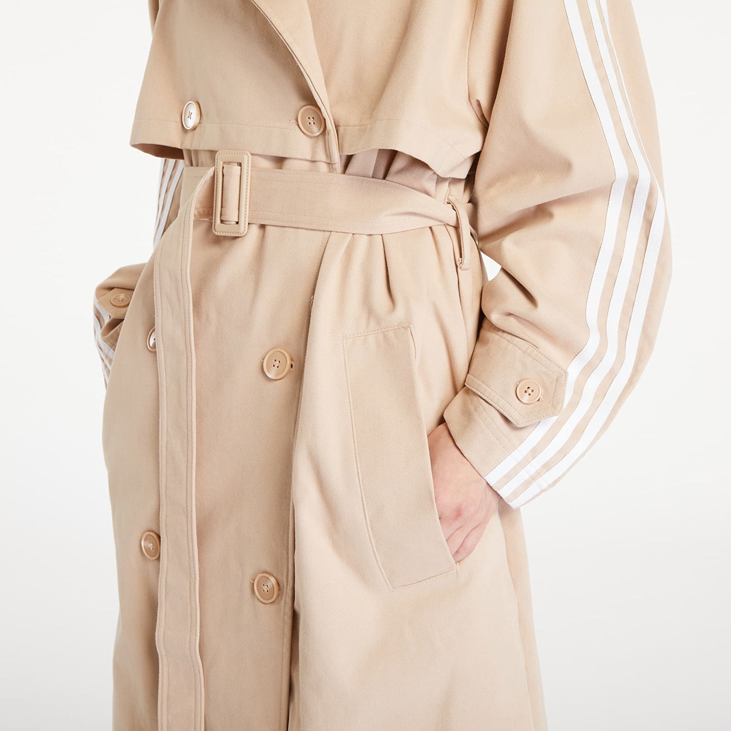 Trenčkot adidas Originals Trench Coat Twill Magic Beige W Béžová | IZ0382, 1