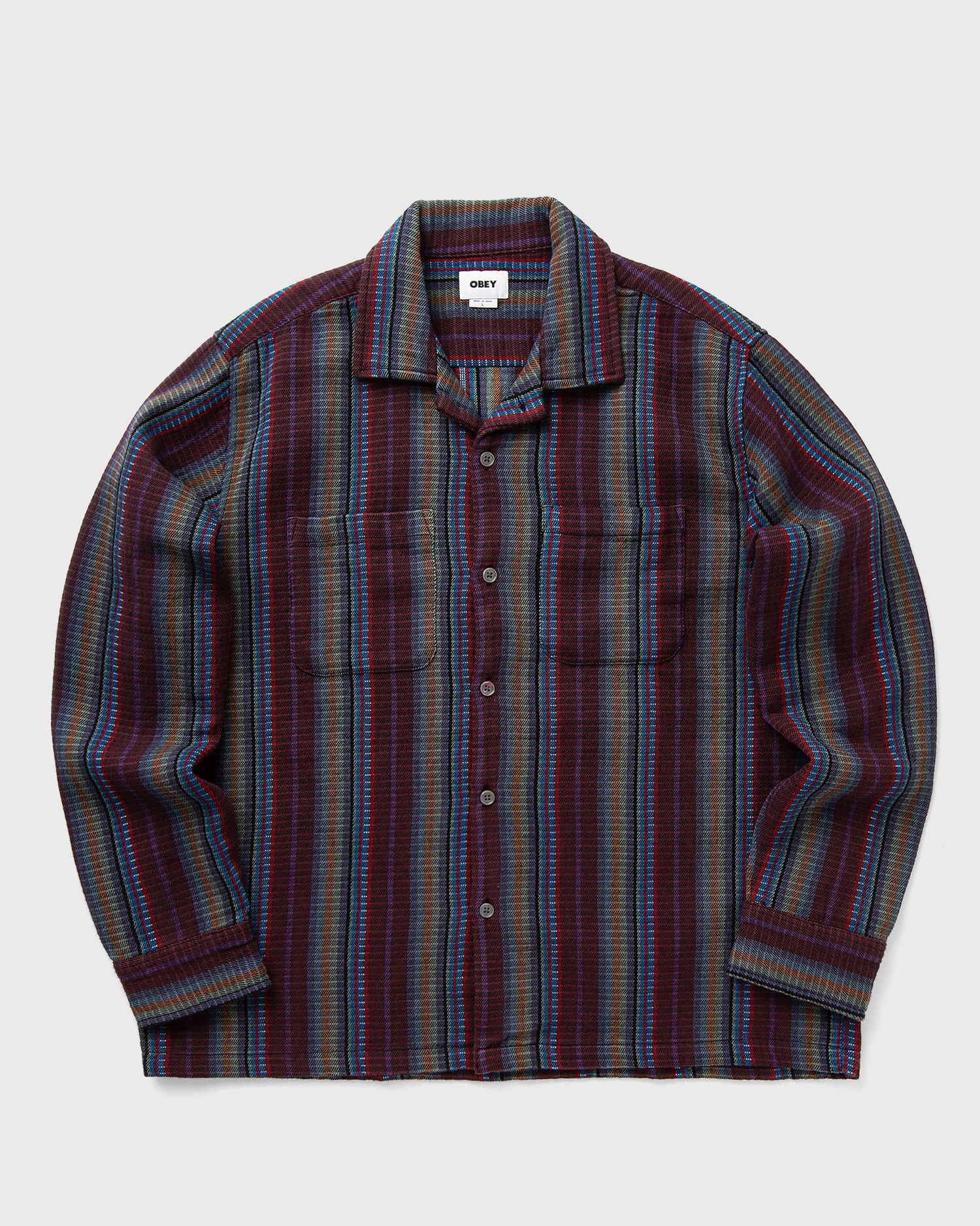 Košeľa OBEY Wanderer Woven Overshirt Červená | 181200403-SEP, 0