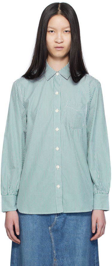 Košeľa rag & bone Rag & Bone Maxine Striped Shirt Zelené | WAW23SA041ZE41, 0
