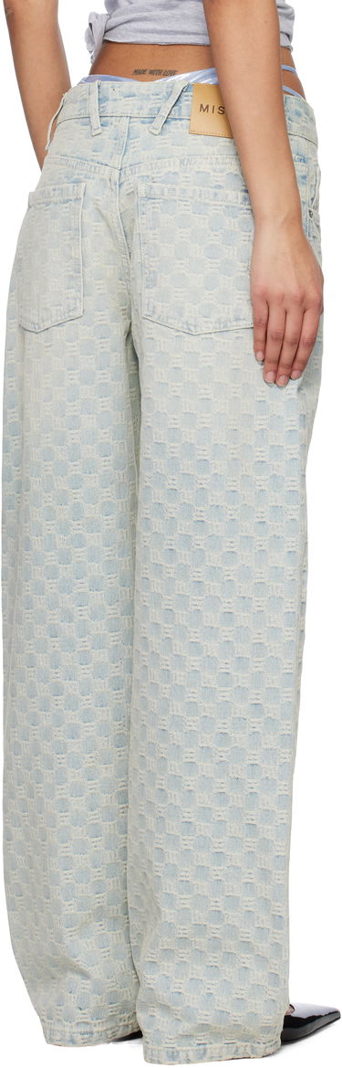 Džínsy MISBHV MISBHV Monogram Ocean Washed Wide-Leg Jeans Modrá | 250W316, 2
