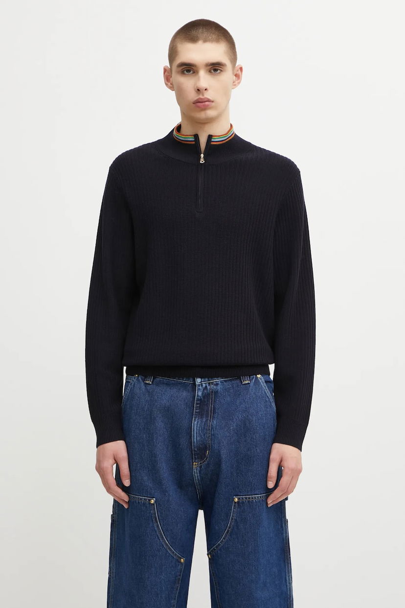 Sveter Paul Smith Paul Smith Wool Half-Zip Sweater Navy | M1R.548Z.T02825