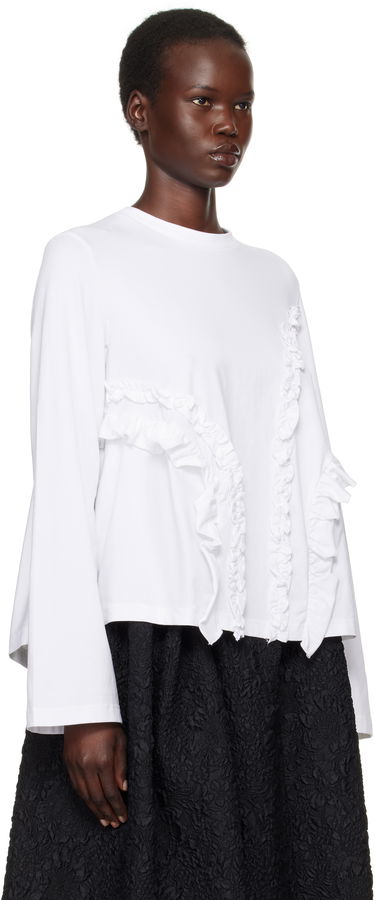 Sveter Cecilie Bahnsen Cecilie Bahnsen Alva Ruffle Sweatshirt Biela | 4.24RTW11004 ALVA T-SHIRT, 1