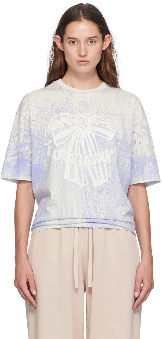 Tričko Acne Studios Plaster Print T-Shirt Modrá | CL0298-