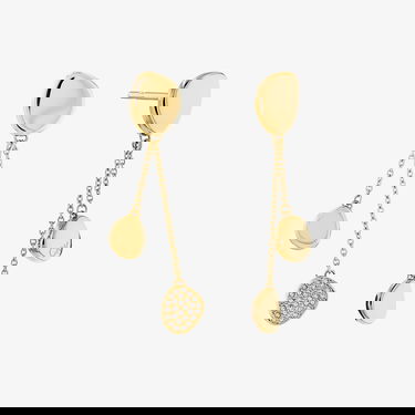 Náušnice CALVIN KLEIN Irregular Shape Dangle Earrings with Crystal Accents Žltá | 35000212, 1