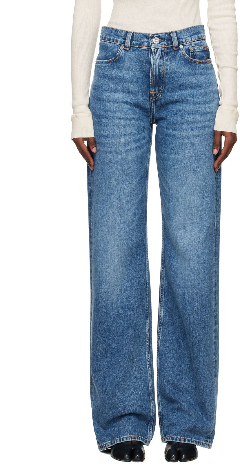 Džínsy OUR LEGACY Wata Cut Wide-Leg Jeans Modrá | W4255FR