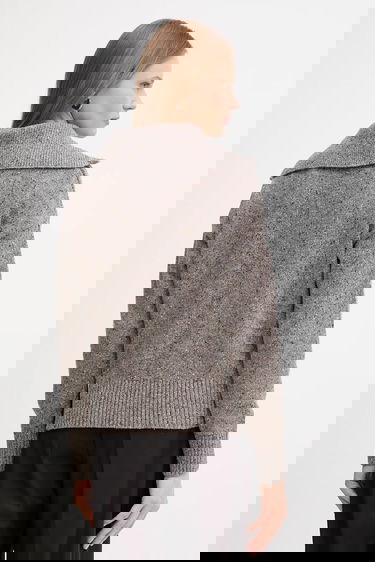 Sveter Barbour Barbour Half Zip Knit Sweater Šedá | LKN1579, 2