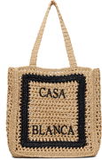 Casablanca Logo Raffia Tote