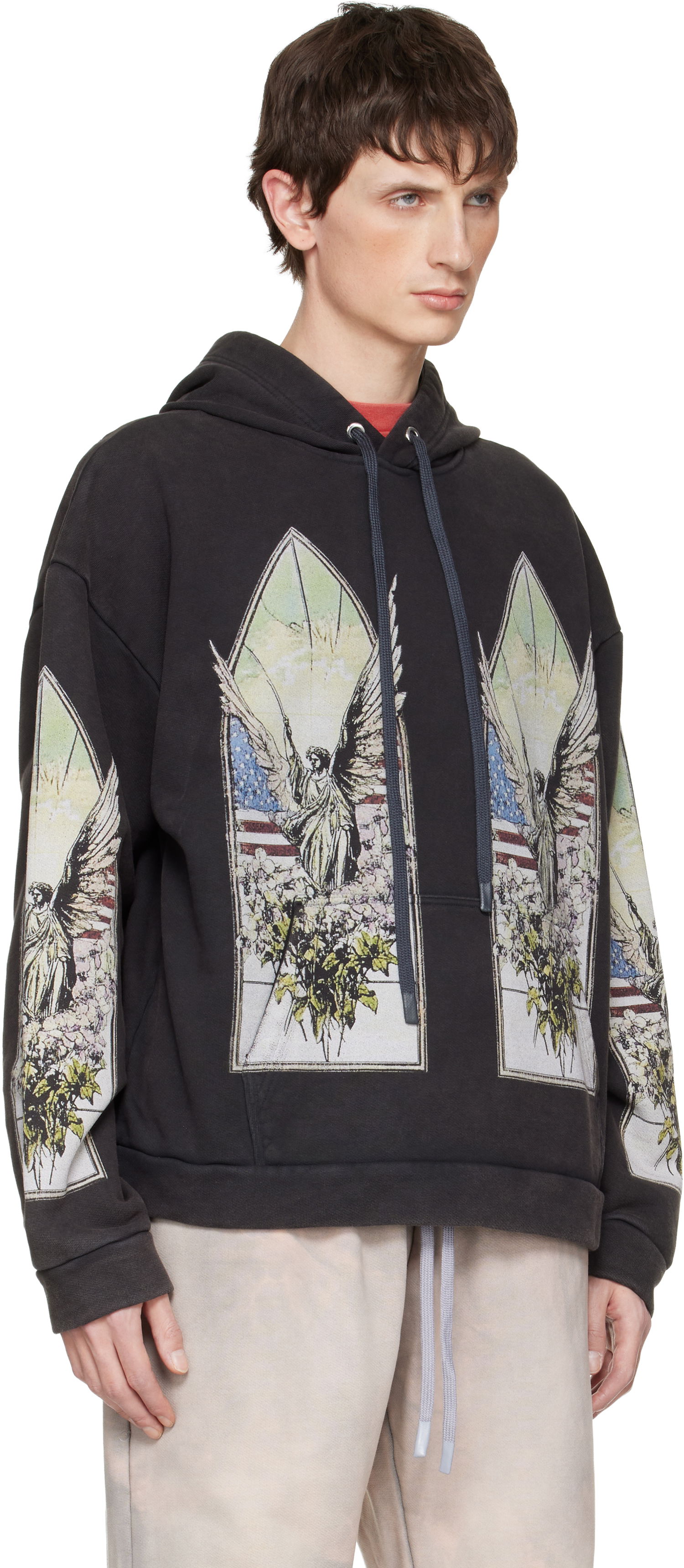 Mikina Who Decides War Demo Stained-Glass Angel Print Hoodie Čierna | 1110100002FW25, 1