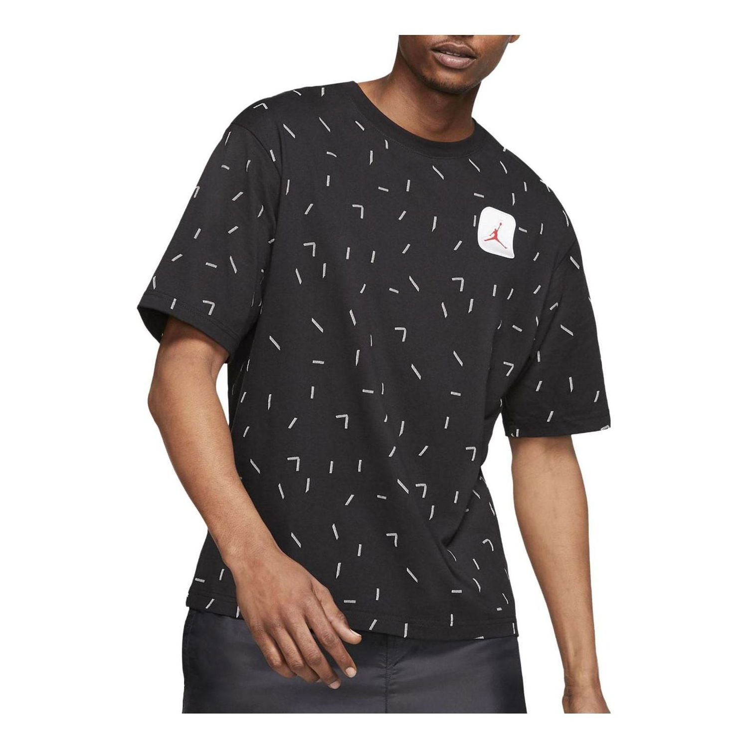 Tričko Jordan Legacy Short Sleeve AOP T-Shirt Čierna | CW7101-010, 0