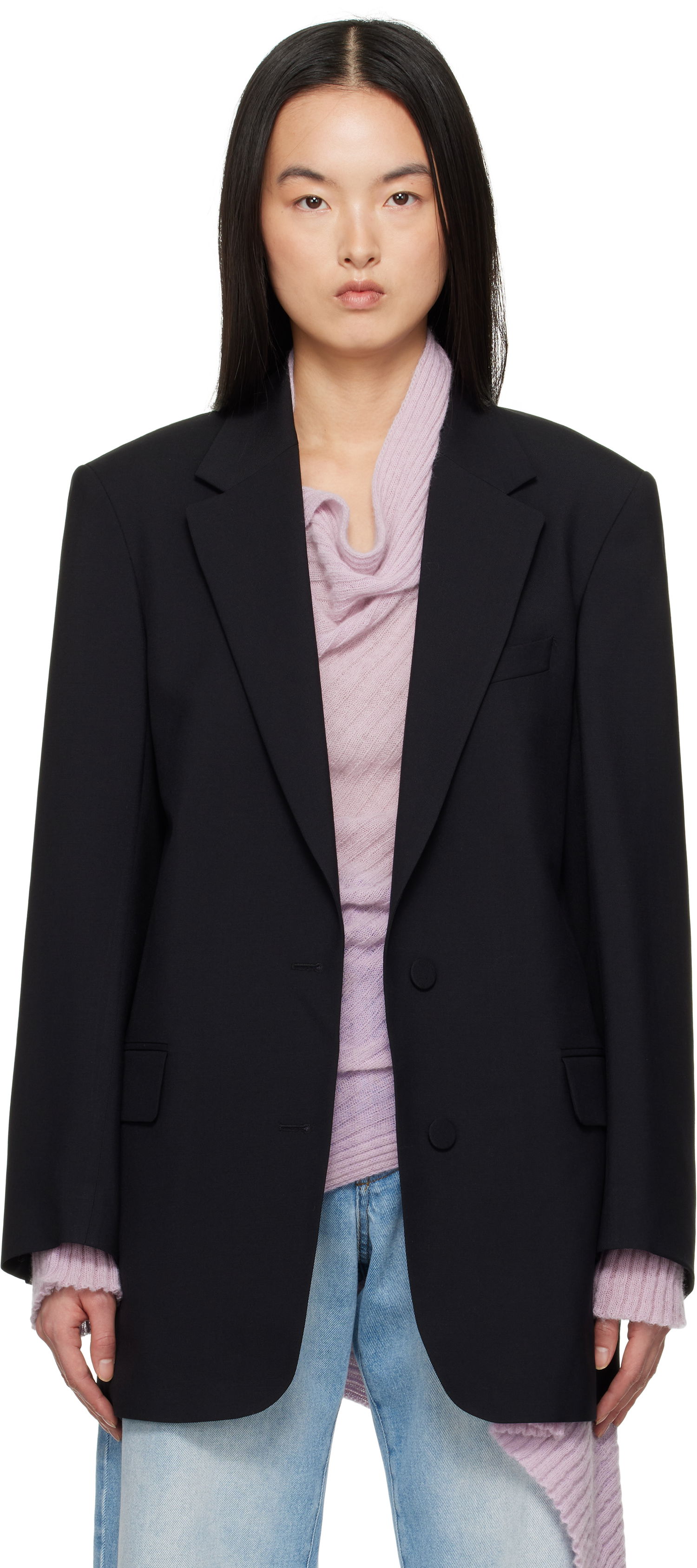 Bunda Dries Van Noten Dries Van Noten Wool & Mohair Blazer Čierna | 251-010402-1381, 0