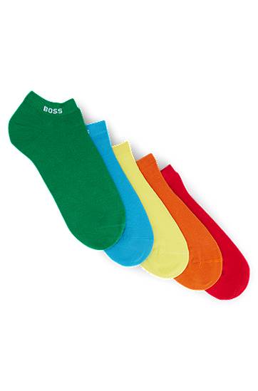 Ponožky BOSS Five-Pack of BOSS Ankle Socks with Branded Cuffs Rôznofarebný | 50473144