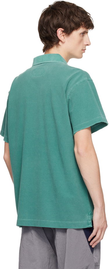 Polo tričko ERL ERL Faded Raw-Edge Polo Shirt Tyrkysová | ERL11T005, 2