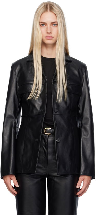 Bunda TOTEME TOTEME Hourglass Leather Jacket Čierna | 243-WRO0126-LE0065, 0