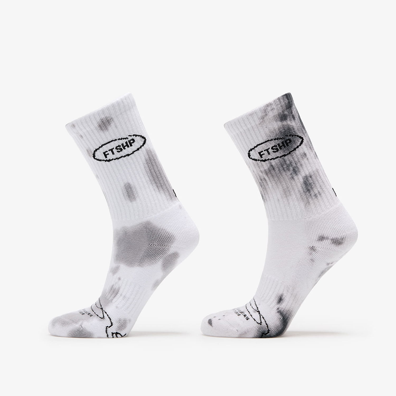 Ponožky Footshop Basic Crew Socks 2-Pack Tie Dey Bw Biela | FTSHP_363, 0