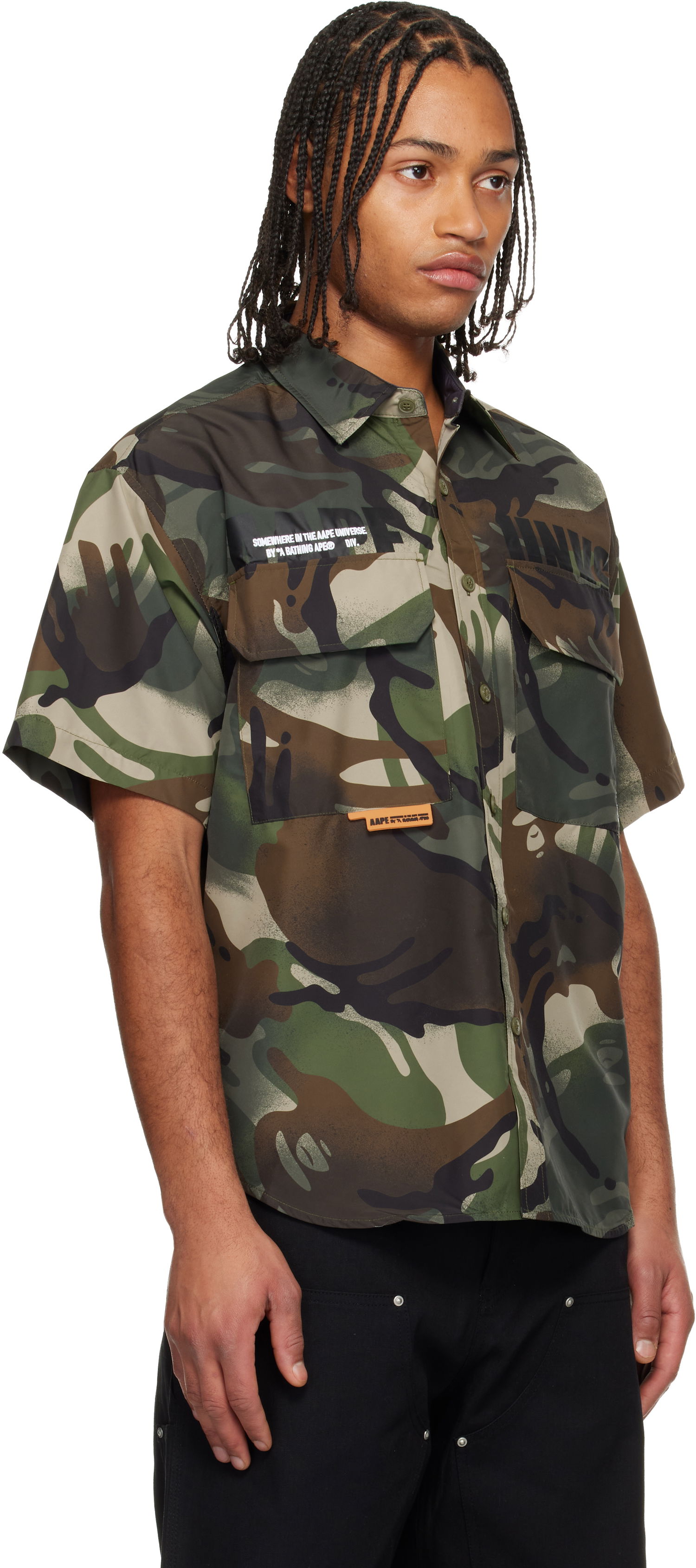 Košeľa AAPE by A Bathing Ape 'AAPEUNVS' Mooface Logo Cargo Shirt Rôznofarebný | AAPSRM8528XANGRZ, 1