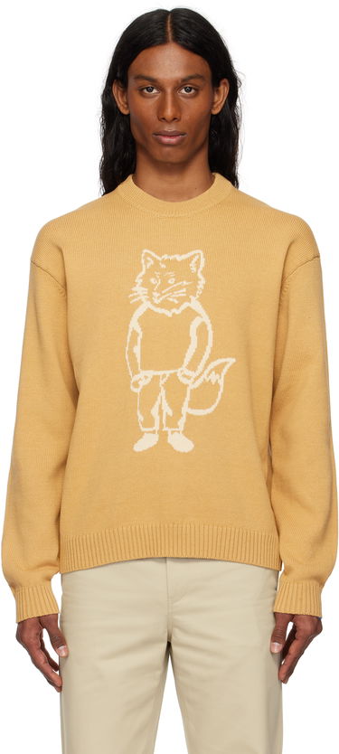 Sveter MAISON KITSUNÉ Maison Kitsuné Dressed Fox Intarsia Sweater Žltá | OM00802KT1030, 0