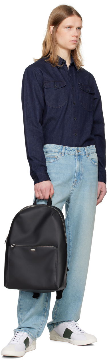 Batoh BOSS BOSS Grained Faux-Leather Backpack Čierna | 50536103, 3