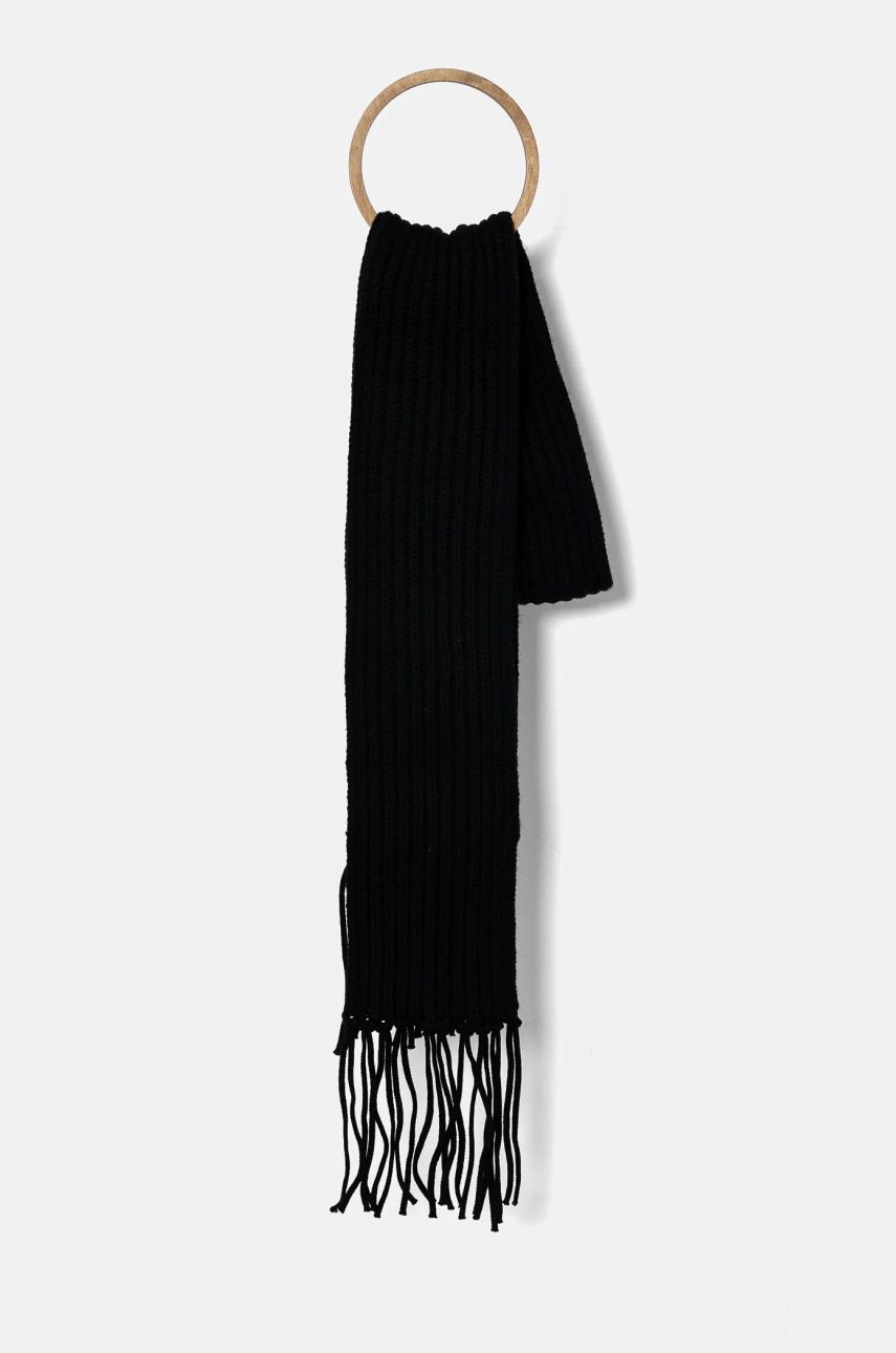 Šál Nanushka Black Knitted Fringe Scarf Čierna | NU24FWSC10499, 0