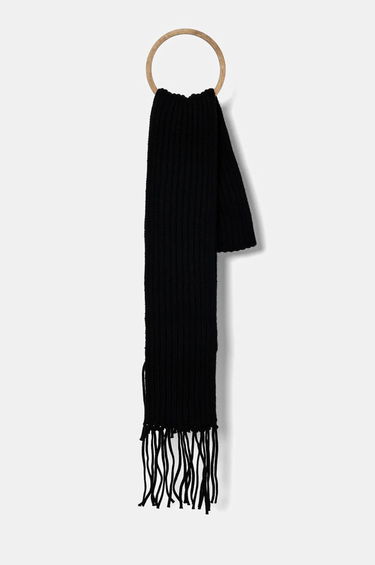 Šál Nanushka Black Knitted Fringe Scarf Čierna | NU24FWSC10499, 0