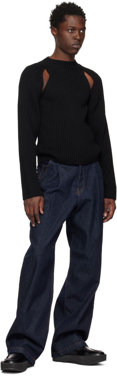 Sveter Jean Paul Gaultier Cutout Ribbed Sweater Čierna | 22/09-U-PL023-M038, 3