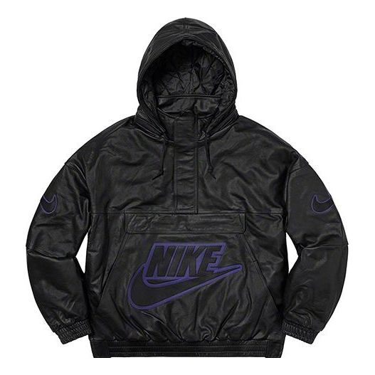 Vetrovka Supreme Supreme x Nike Leather Anorak Čierna | SUP-FW19-10724