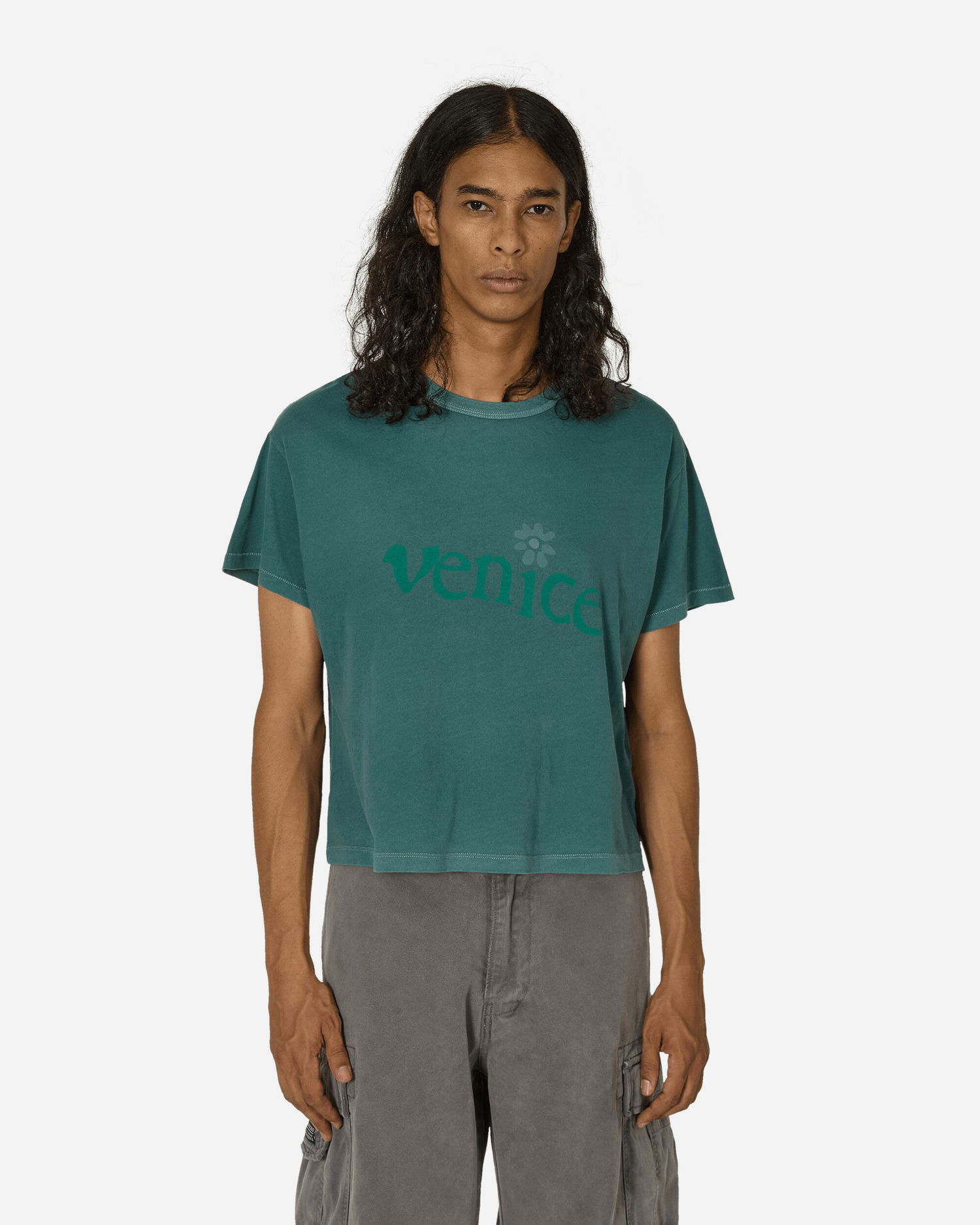 Crop Top ERL Cropped Graphic T-Shirt Zelené | ERL09T001 JADE, 0