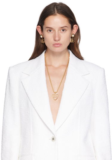 Náhrdelník Dolce & Gabbana Dolce&Gabbana Heart 'DG' Pendant Necklace Metalická | WNQ6L4 W1111, 1