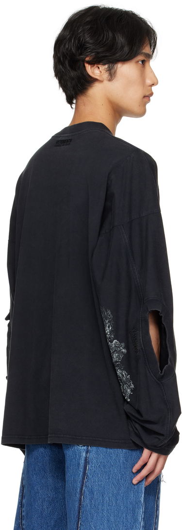 Tričko VETEMENTS Vetements Cradle of Filth 'Spirit' Cut-Up Longsleeve T-Shirt Čierna | UCF76LS680M, 2
