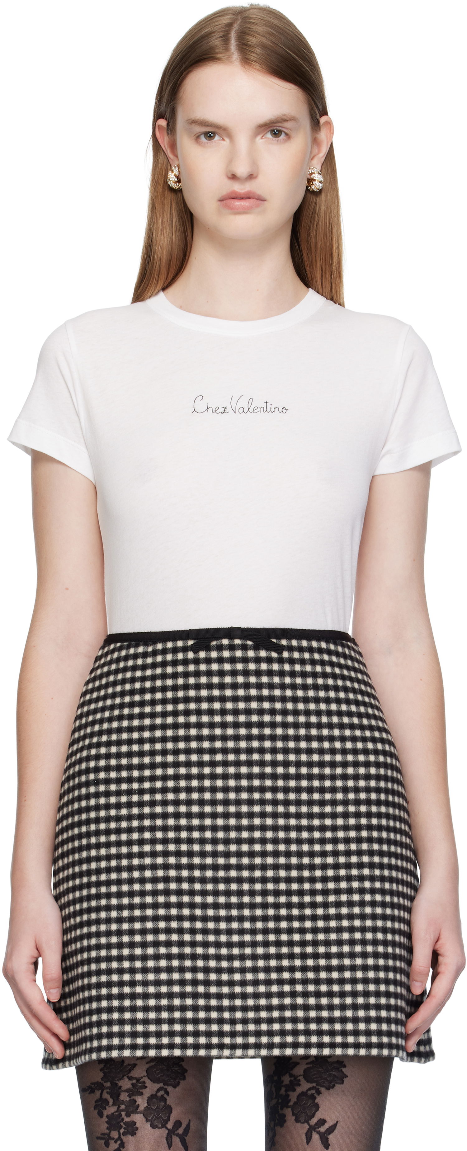 Tričko Valentino Valentino Cotton T-Shirt Biela | 7B3MG25G9L9, 0