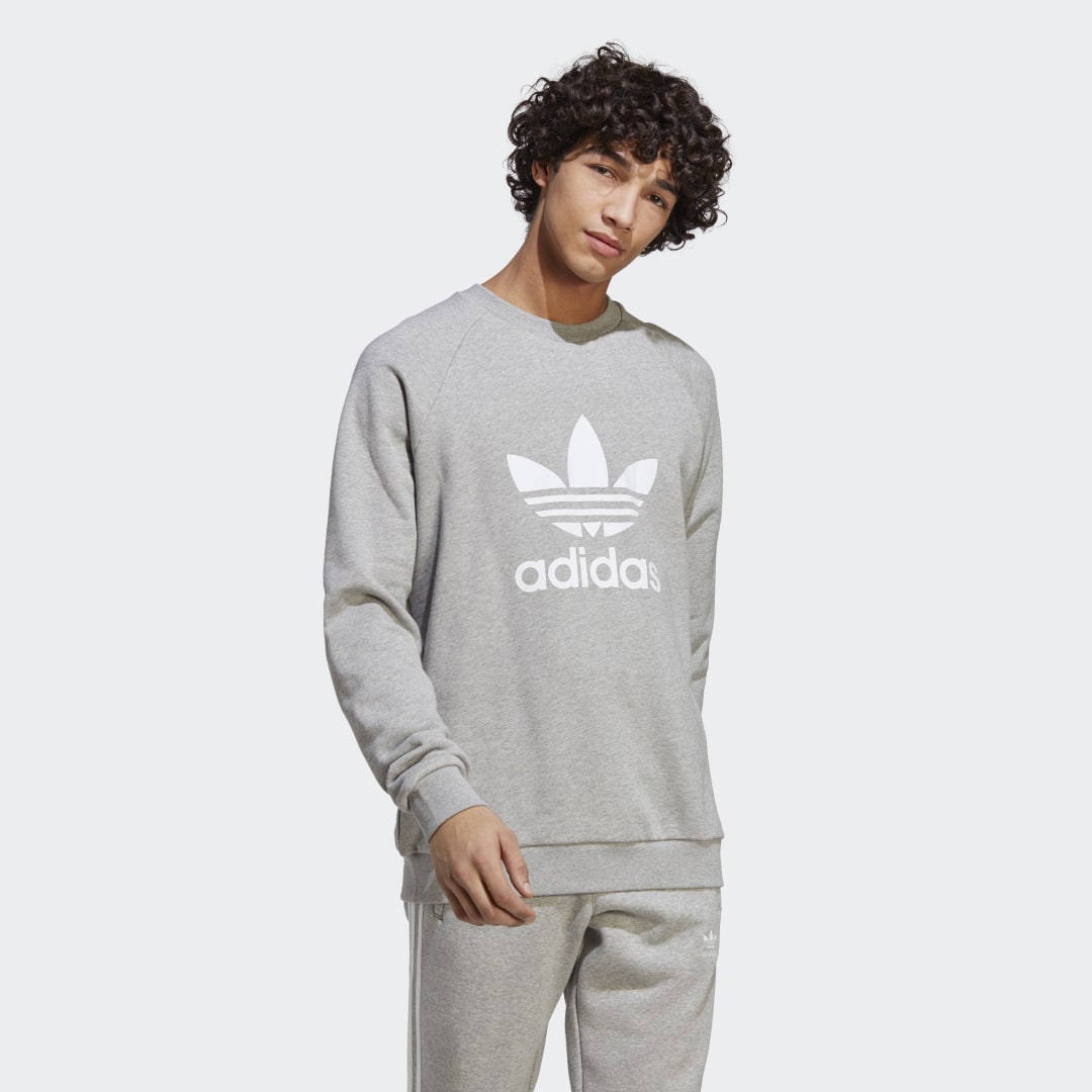 Mikina adidas Originals Adicolor Classics Trefoil Crewneck Šedá | IA4857, 0