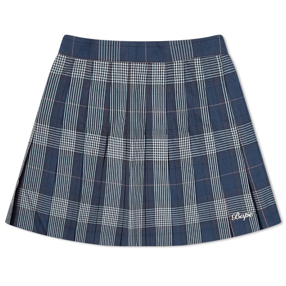 Sukňa BAPE Embroidery Check Pleated Skirt Navy | 001SKI302002L-NVY, 0