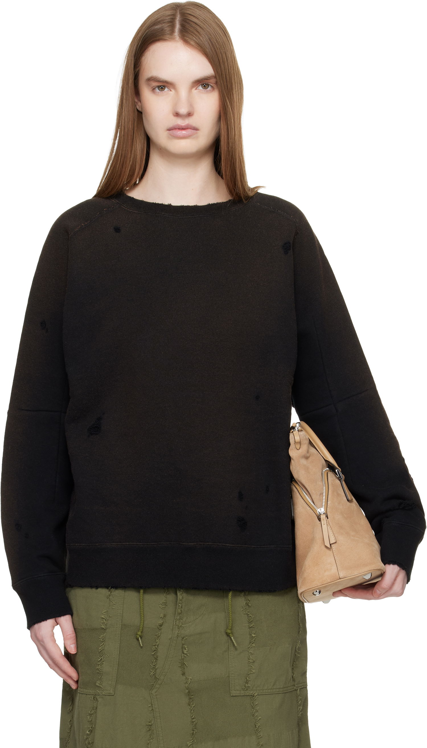 Mikina Needles Distressed Darts Sweatshirt Čierna | QV368, 0