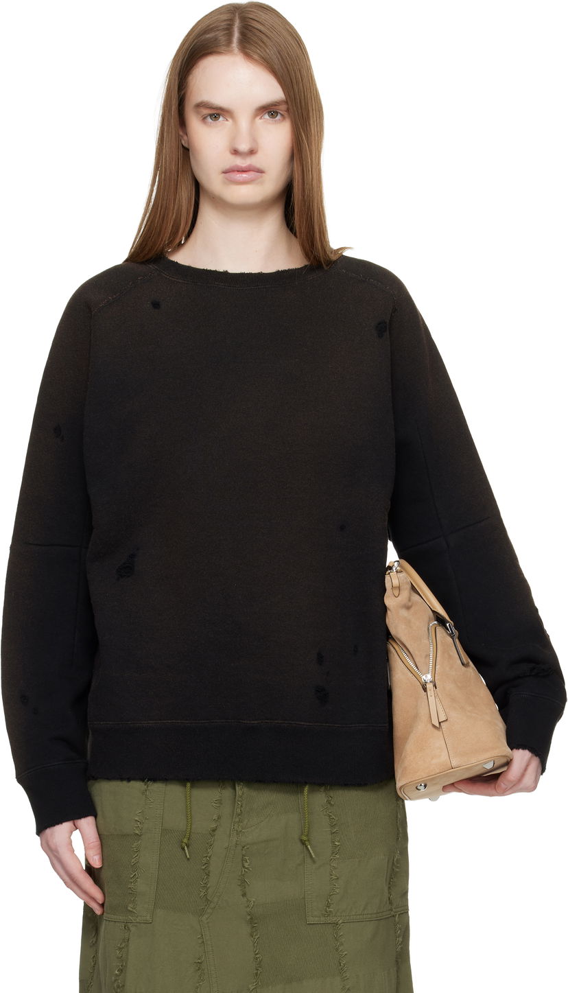 Mikina Needles Distressed Darts Sweatshirt Čierna | QV368