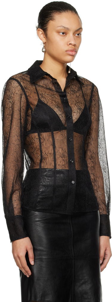 Košeľa Helmut Lang Helmut Lang Lace Fitted Shirt Čierna | N09HW508, 1
