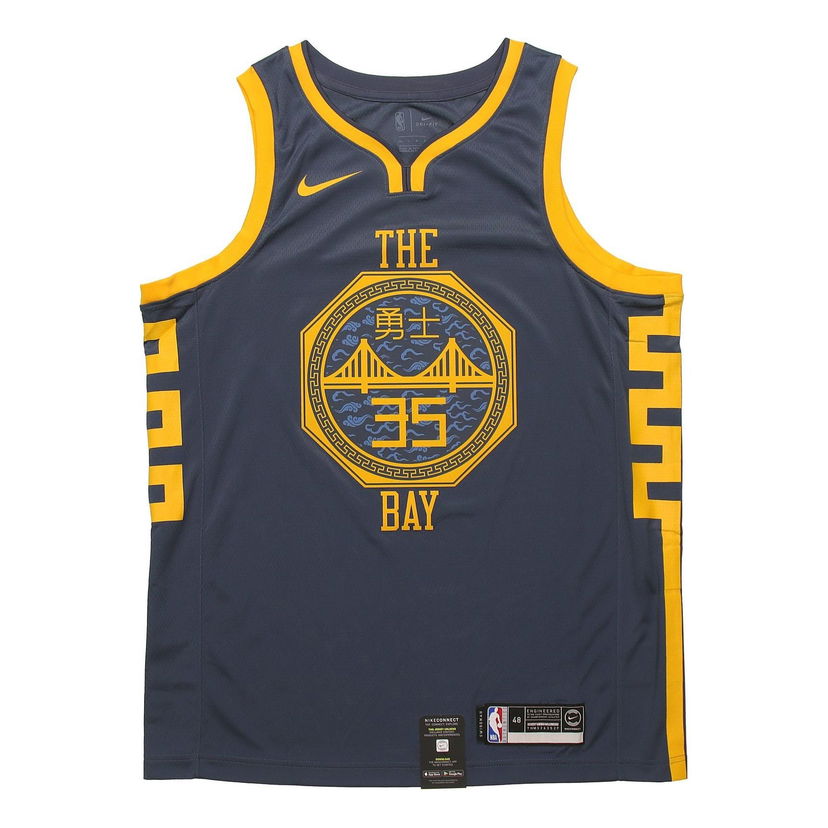 Dres Nike NBA Jersey Kevin Durant Golden State Warriors City Edition Swingman Navy | AJ4610-430