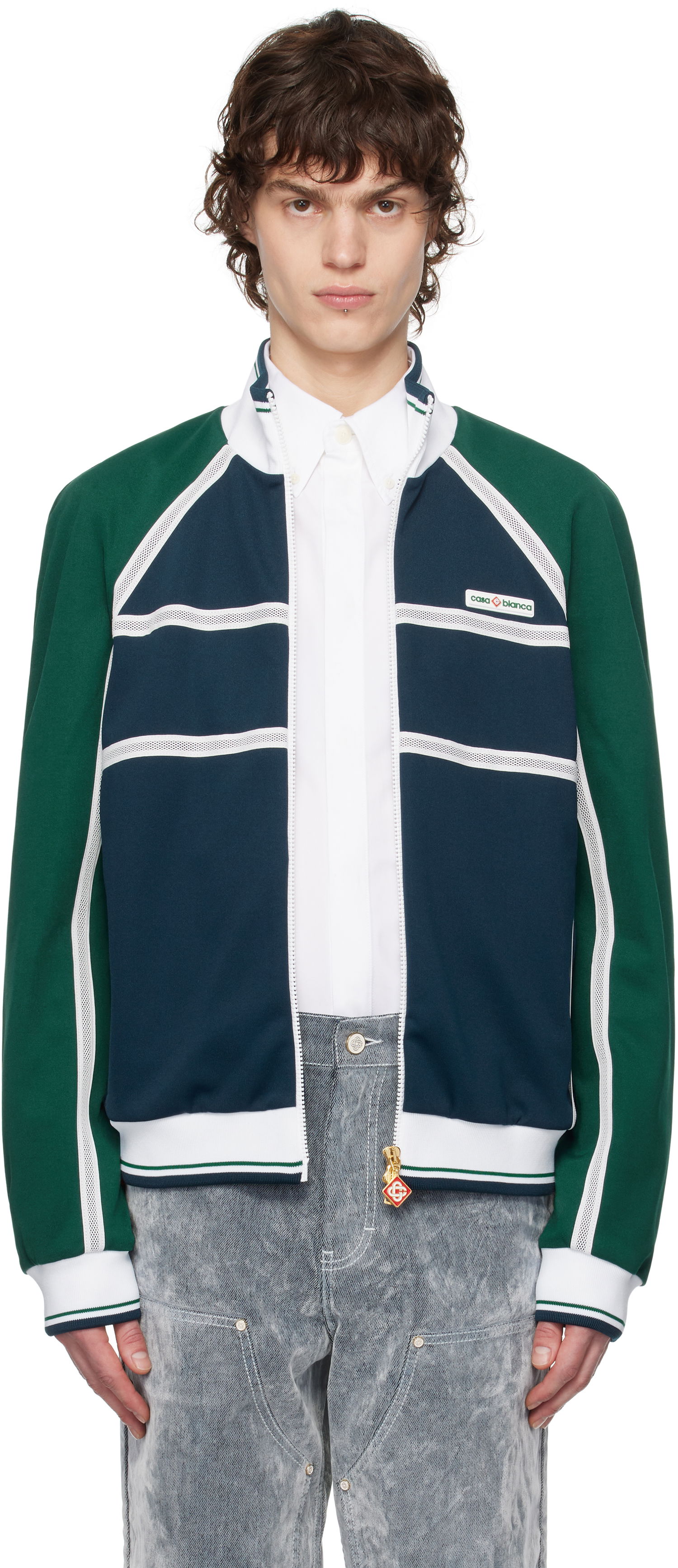 Bomber bunda Casablanca Casablanca Mesh Tape Track Jacket Navy | MPS25-JTP-320-01, 0